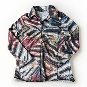 David Cline Long Sleeve Crushed Bright Shirt Powder Blouse USA S